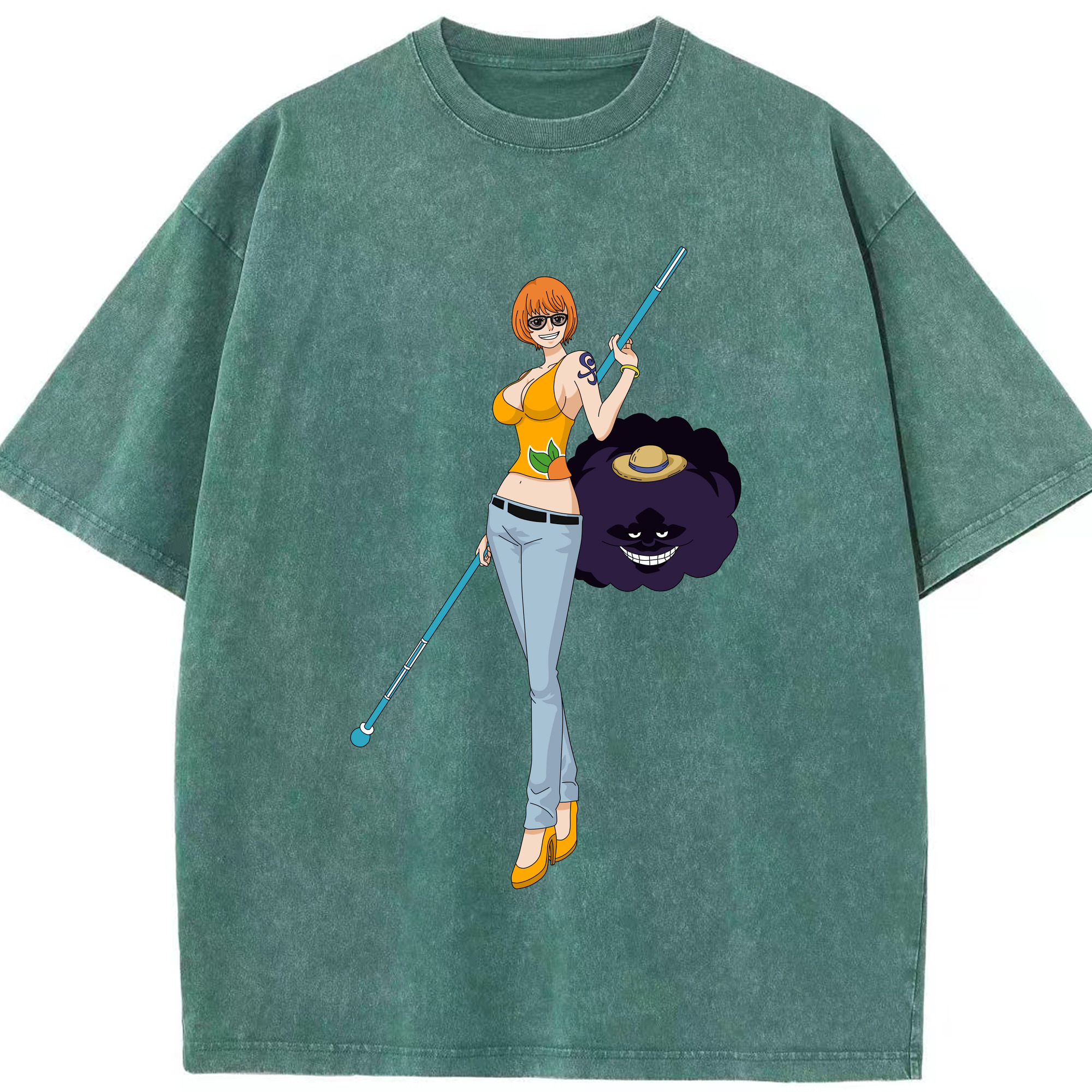 ワンピース ナミ ONE PIECE Nami 綿100% ヴィンテージ風 半袖Tシャツ（フロントプリント）